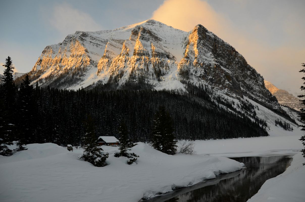 08 Sunrise On Fairview Mountain From Beginning Of Lake Louise Creek